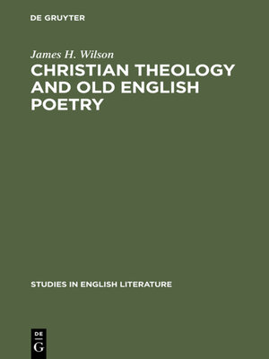 cover image of Christian theology and old English poetry